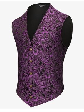 Purple Paisley Tuxedo Vest